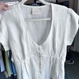 White Linen Blouse